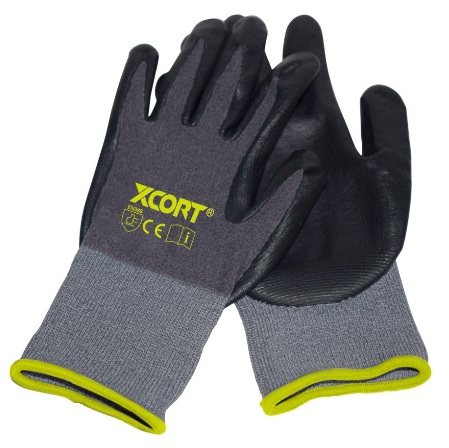Nitrile Foam Coated Spandex Nylon Work Gloves (XL)