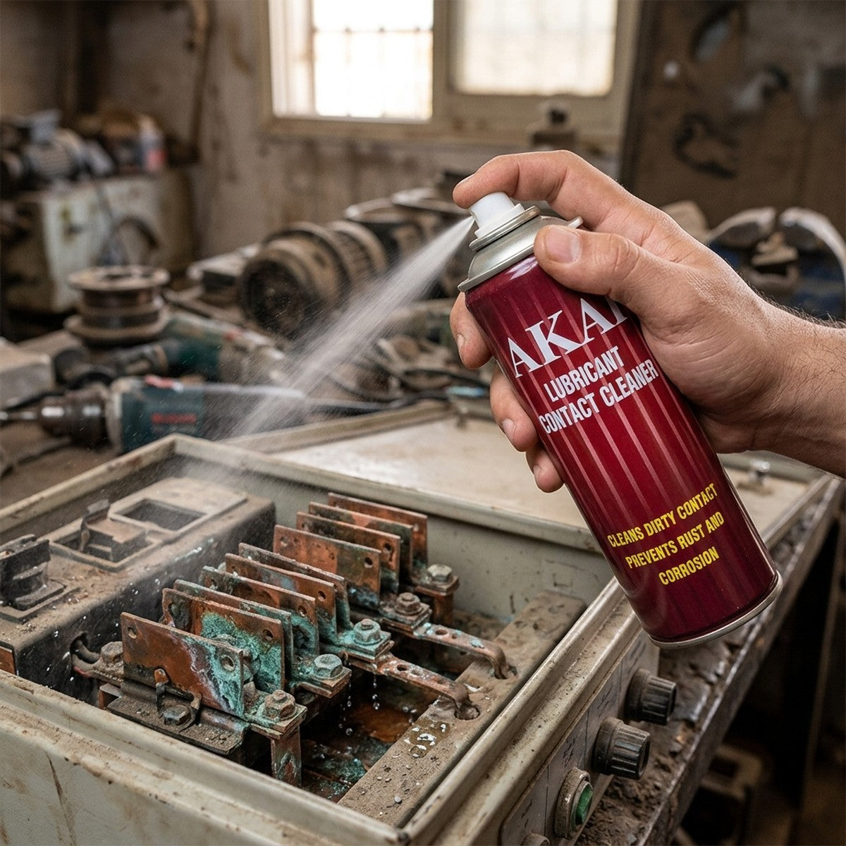 AKAI Oil Cleaner — in use