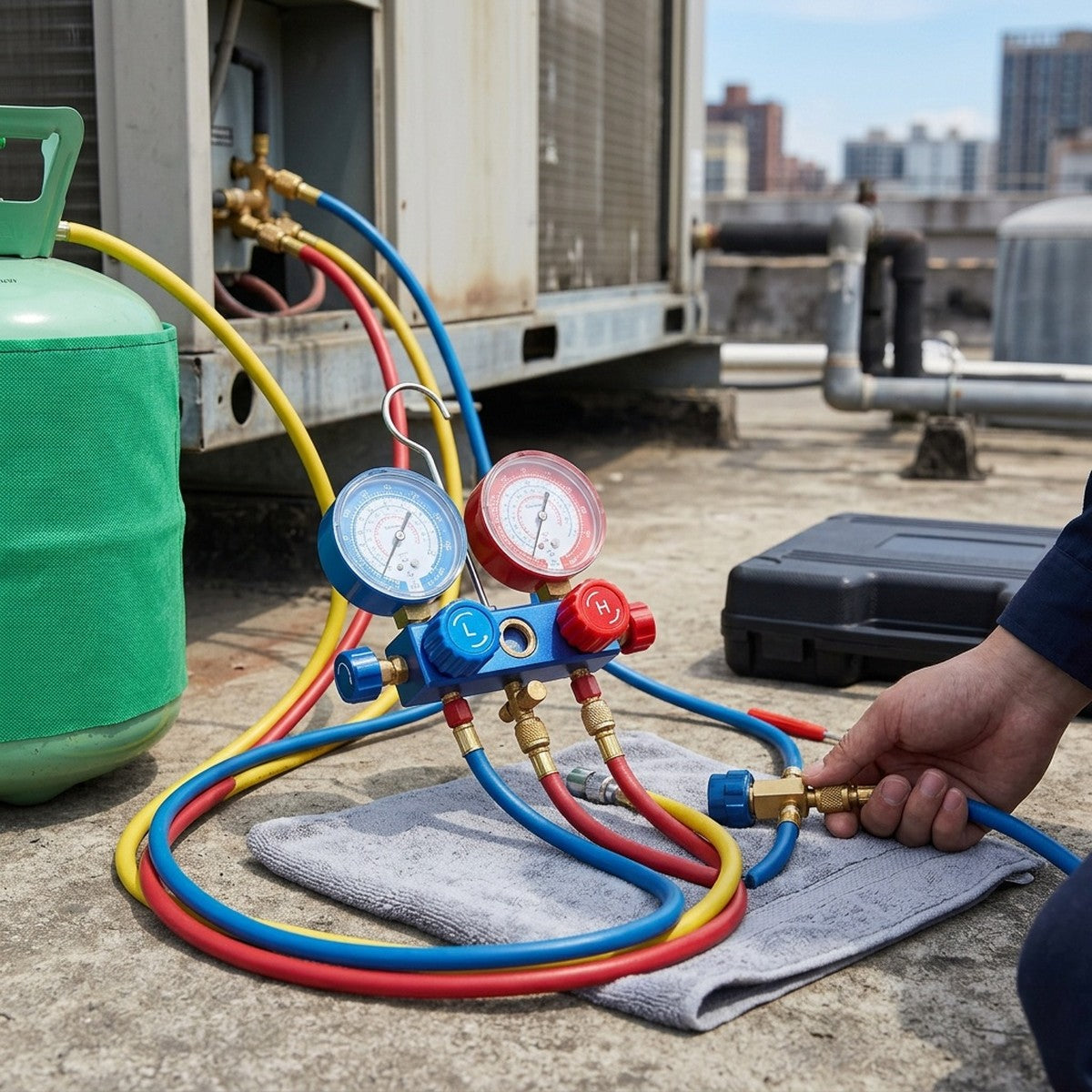 Refrigerant Recovery Unit — in use