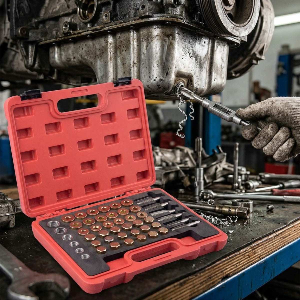 Oil Filter Wrench Set — in use