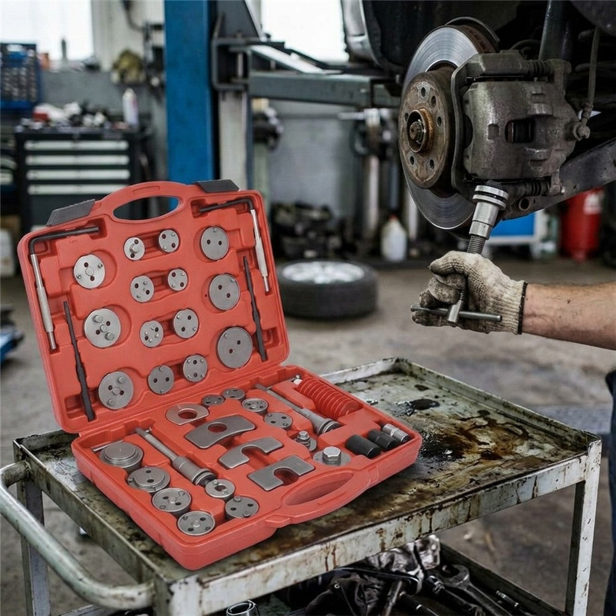 Brake Caliper Tool — in use