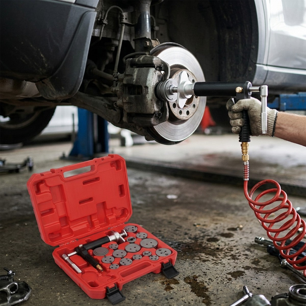 Brake Caliper Tool — in use