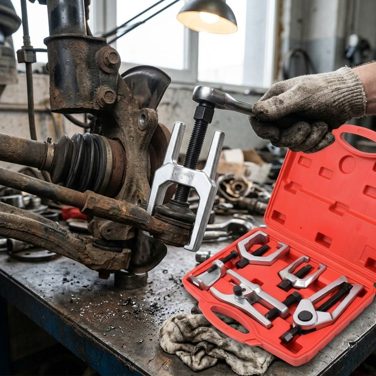Ball Bearing Clutch Tool Set 5 Piece — in use
