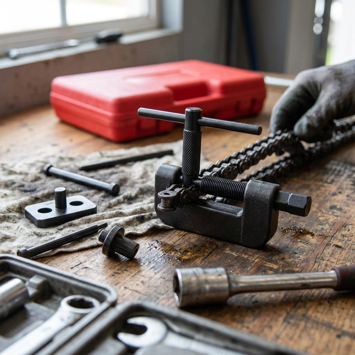 Chain Link Puller — in use