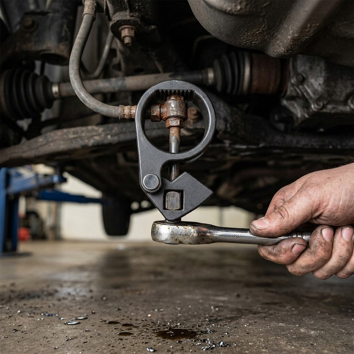 Brake Line Socket Tool — in use