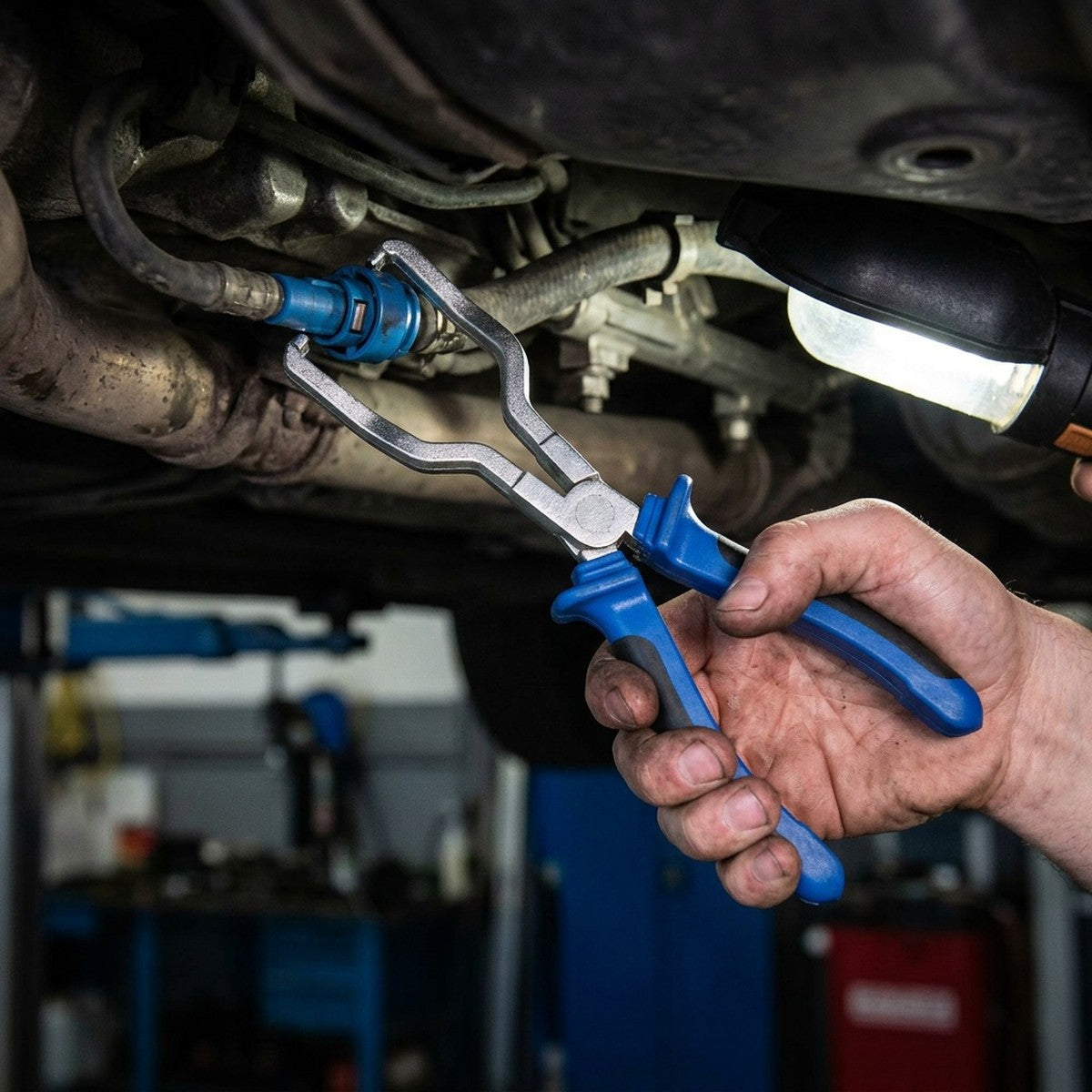 Fuel Pump Pliers — in use