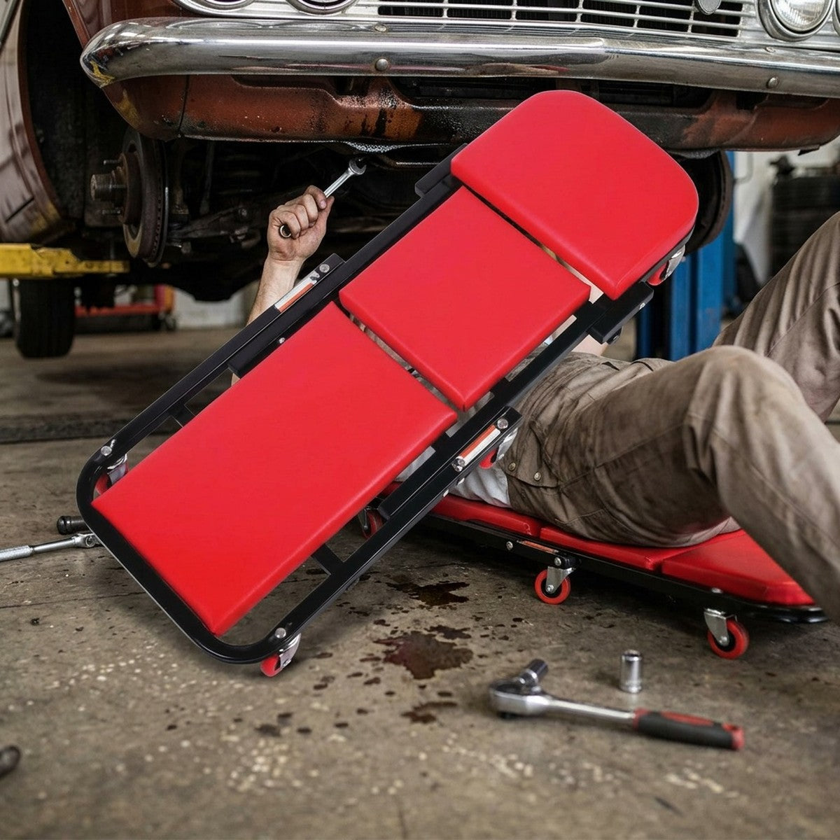 Mechanic Car Creeper — in use