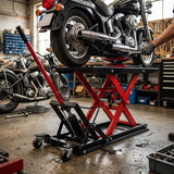 Heavy Duty Motorcycle Hydraulic Lift 1500 lbs — in use