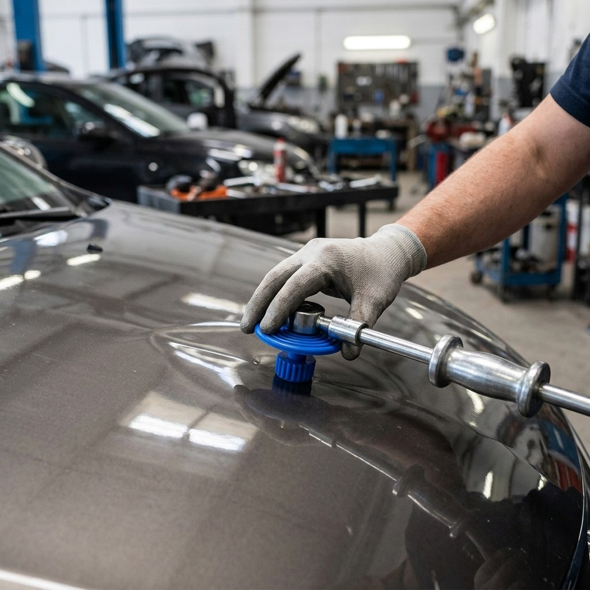 Premium Mechanic Creeper Stool for Car Detailing & Repair — in use